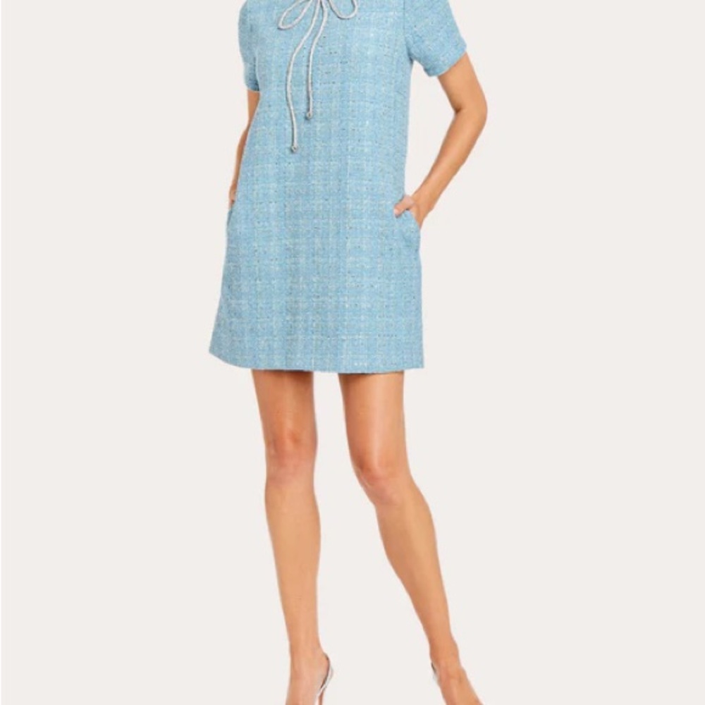 Mestiza Dresses Brand New Elegant Blue Short-Sleeve Dress